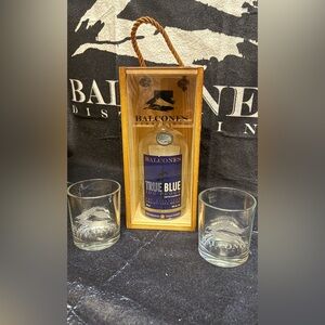Balcones True Blue 100 Proof Pot Distilled Corn Whisky Empty Bottle Gift Set